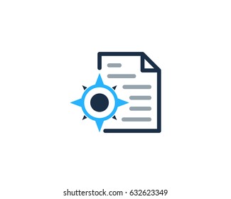 Docs Compass Paper Icon Logo Design Element