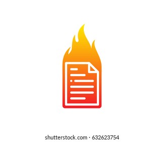 Docs Fire Paper Icon Logo Design Element