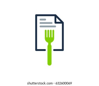 Docs Food Paper Icon Logo Design Element