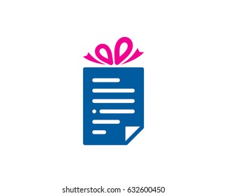 Docs Gift Paper Icon Logo Design Element