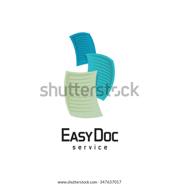 Docs Logo Flying Sheets Paper Illustration Stock Vector Royalty