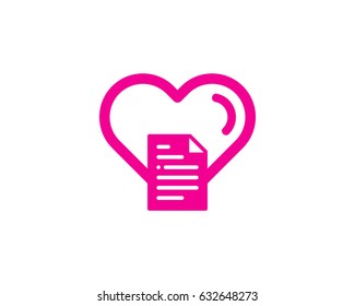 Docs Love Paper Icon Logo Design Element