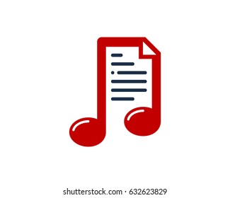 Docs Music Note Icon Logo Design Element
