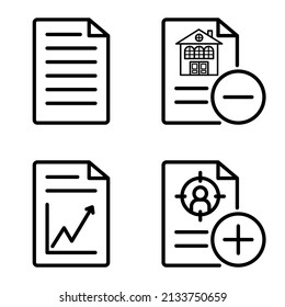 Docs1-2 Flat Icon Set Isolated On White Background