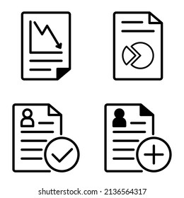 Docs1-2 Flat Icon Set Isolated On White Background