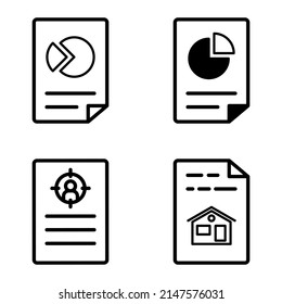 Docs1-2 Flat Icon Set Isolated On White Background