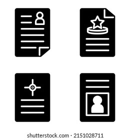 Docs1-2g+ Flat Icon Set Isolated On White Background