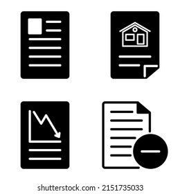 Docs1-2g+ Flat Icon Set Isolated On White Background