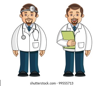 A doctor in 2 different poses. This is an EPS 8.0 vector with no transparencies used. All elements are neatly placed and easily editable.