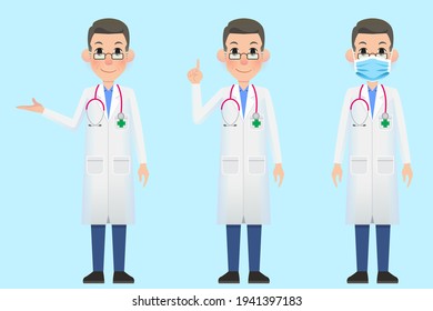 doctor action charecter introduction vector