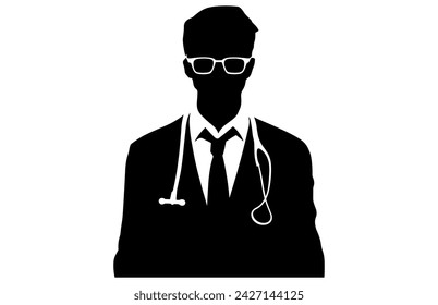 Doctor activity silhouette vector, Doctor activity concept .
