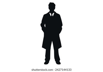 Doctor activity silhouette vector, Doctor activity concept .
