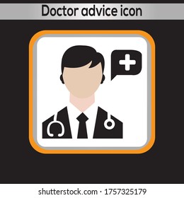 Doctor advice icon. vector graphics