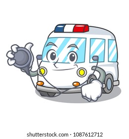 Doctor ambulance character cartoon style
