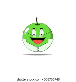 Doctor apple . Fruit Vector illustration. Animation Vector illustrator