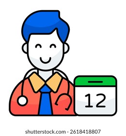 Doctor appointment icon, editable vector