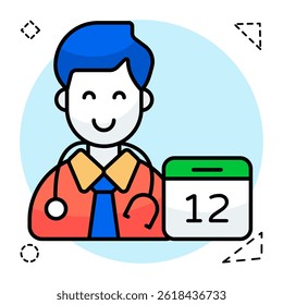 Doctor appointment icon, editable vector