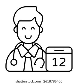Doctor appointment icon, editable vector