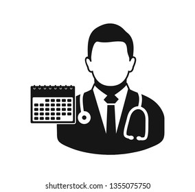 Doctor appointment icon. Flat style vector EPS.