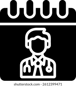 Doctor Appointment Icon Glyph Vector Illustration