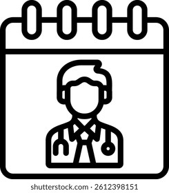 Doctor Appointment Icon Outline Vector Illustration