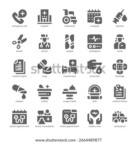 Doctor Appointment Icon pack for your website, mobile, presentation, and logo design. Doctor Appointment Icon solid design. Vector graphics illustration and editable stroke.