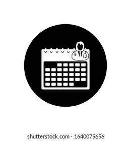 Doctor Appointment Icon. Rounded Button style vector EPS.