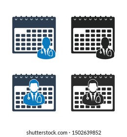 Doctor Appointment Icon set. Flat style vector EPS.