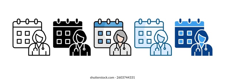 Doctor Appointment Icon Set Multiple Style Collection