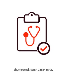 Doctor Appointment Request Icon On White Background Two Color Version 