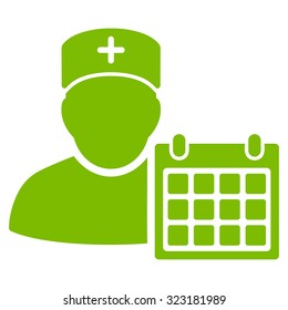 Doctor Appointment vector icon. Style is flat symbol, eco green color, rounded angles, white background.
