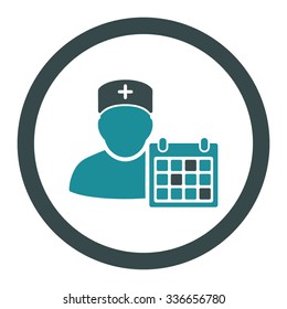 Doctor Appointment vector icon. Style is bicolor flat rounded symbol, soft blue colors, rounded angles, white background.