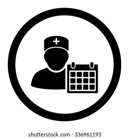 Doctor Appointment vector icon. Style is flat rounded symbol, black color, rounded angles, white background.