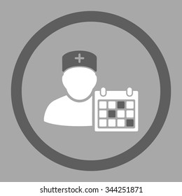 Doctor Appointment vector icon. Style is bicolor flat rounded symbol, dark gray and white colors, rounded angles, silver background.