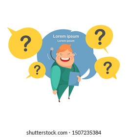 Doctor ask concept with doctor and speech bubble, 