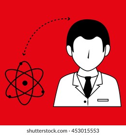 doctor with atom isolated icon design, vector illustration  graphic 