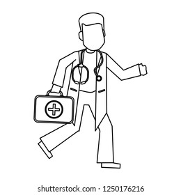 Doctor avatar concept black and white
