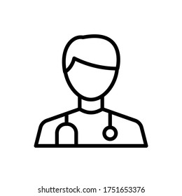 Doctor, avatar icon. Simple line, outline vector elements of firefighters icons for ui and ux, website or mobile application