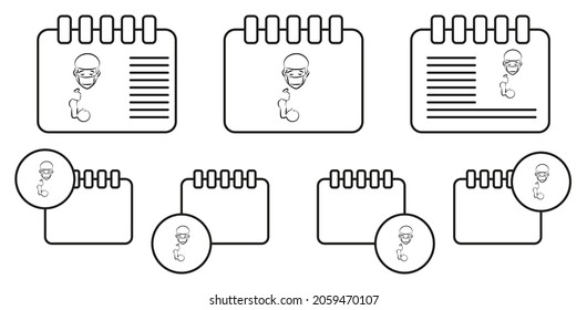 Doctor avatar sketch vector icon in calender set illustration for ui and ux, website or mobile application