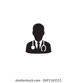 “Doctor Avatar masculino con Ilustración vectorial de estetoscopio”