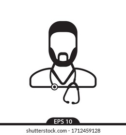 diseño simple vectorial de avatar médico