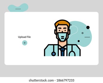 doctor avatars lineal color style icon set design of Person social communication human user partnership member and figure theme Vector illustration