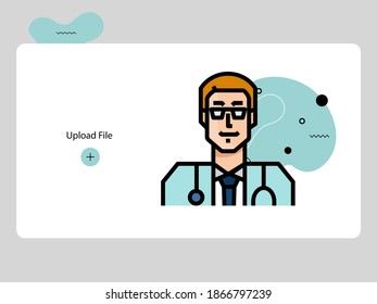 doctor avatars lineal color style icon set design of Person social communication human user partnership member and figure theme Vector illustration
