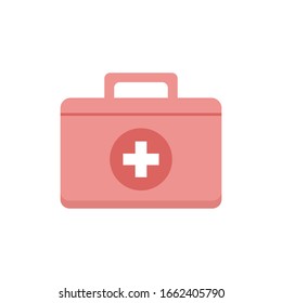 Bolso de doctor. Icono plano. Ilustración del vector