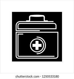 Doctor Bag Icon, First Aid Box Icon Vector Art Illustration