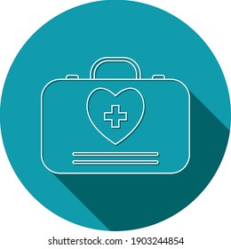 Doctor bag icon. First aid box, medical bag icon.