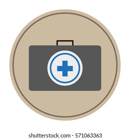 doctor bag. icon. flat design.