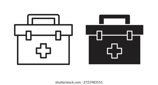 Icono de bolsa de médico icono plano simple. Versión Liner - Vector de stock.