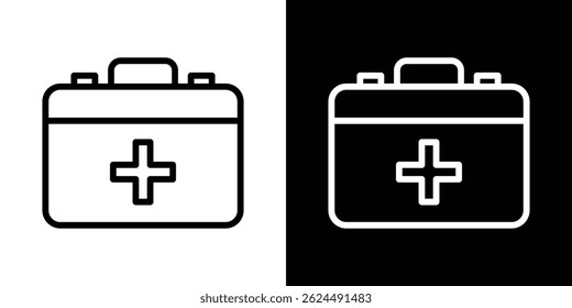 Doctor bag icon. Logotype vector set