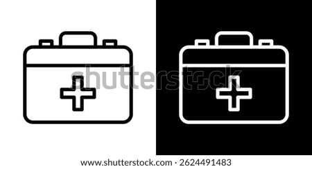 Doctor bag icon. Logotype vector set
